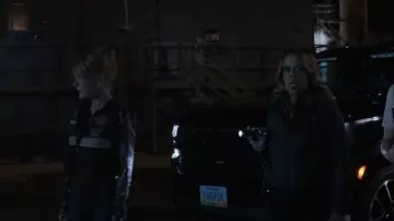 L'agence Print­ed Silk Blouse worn by Catherine Willows (Marg Helgenberger) as seen in CSI: Vegas (S03E09)