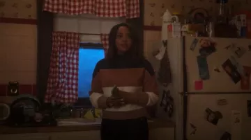 Halston Stripe Mock Neck Sweater worn by Sidney Hayworthe (Sharon Leal) as seen in Pretty Little Liars: Original Sin (S02E01)