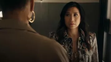 Veronica Beard Fulham Snakeskin Jacket worn by Melody 'Mel' Bayani (Liza Lapira) as seen in The Equalizer (S04E09)