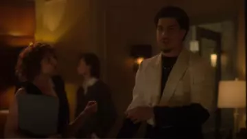 Alexander McQueen Men's Diced Two-Tone Double-Breasted Jacket worn by Andre Johnson, Jr. (Marcus Scribner) as seen in grown-ish (S06E17)