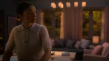 Suéter de polo Kleah Mohair-Blend de Acne Studios usado por Zaara Ali (Tara Raani) como se ve en grown-ish (T06E17)