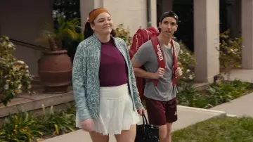 Athleta Salutation Floral Jacket worn by Kayla (Megan Stalter) as seen in Hacks (S03E04)