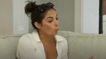 Gucci GG1080S Sun­glass­es worn by Paige DeSorbo as seen in Summer House (S08E13)