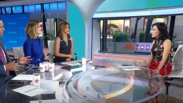 Kate Spade Faylyn Button Front Skirt worn by Vicky Nguyen as seen in Today on May 16, 2024