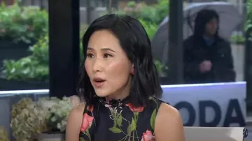 Kate Spade Square Semiprecious Stone Stud Earrings worn by Vicky Nguyen as seen in Today on May 16, 2024