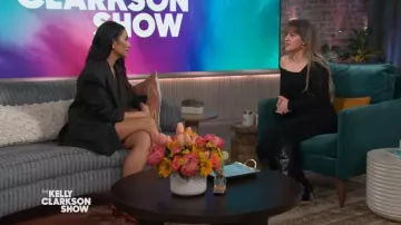 Jimmy Choo Diamond Tilda 45mm Leather Pumps worn by Shay Mitchell as seen in The Kelly Clarkson Show on  May 20, 2024