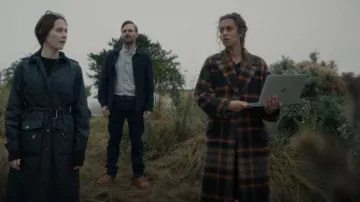 COS Tailored Checked worn by Emmy (Robyn Cara) as seen in Bodkin (S01E03)