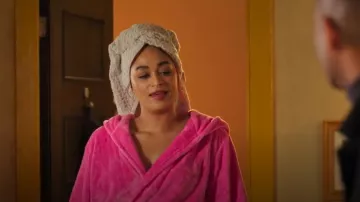 Victoria's Secret Plush Robe in Gorgeous Bubble Gum Pink. worn by Angela (Savannah Basley) as seen in Reginald the Vampire (S02E03)