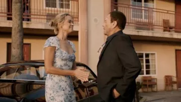 Reformation Floral printed dress worn by Claire (Kristanna Loken) as seen in Darkness of Man wardrobe