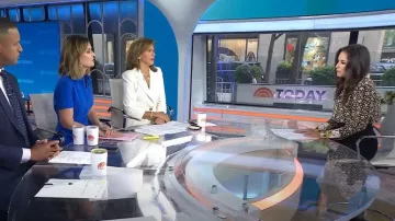 Kobi Halperin Marla Printed Button-Down Silk Blouse worn by Kaylee Hartung as seen in Today on  May 23, 2024