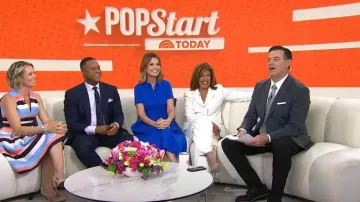 Theory Tailored Short Sleeve Shirtdress worn by Savannah Guthrie as seen in Today on  May 23, 2024