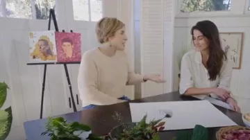 Jenni Kayne Cotton Fisherman Sweater worn by Erin Napier as seen in Home Town (S08E20)