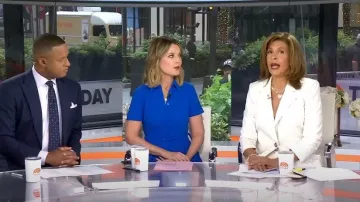 Chaqueta Veronica Beard Battista Dickey usada por Hoda Kotb como se ve en Today el 23 de mayo de 2024
