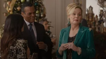 Broche de hombro de leopardo de cristal vintage de los años 80 usado por Deborah Vance (Jean Smart) como se ve en Hacks (S03E07)