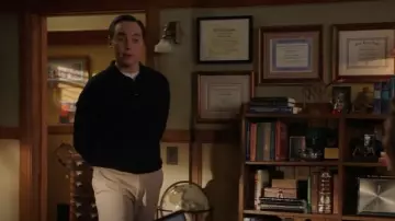Boss Lancione Long Sleeve Polo Shirt worn by Sheldon Cooper (Jim Parsons) as seen in Young Sheldon (S07E14)