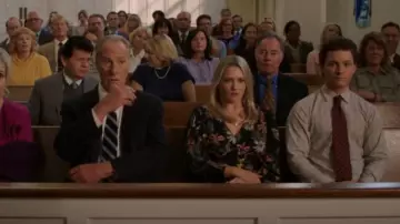 Allsaints Auden Sanibel Floral & Floral Jacquard Long Sleeve Dress worn by Mandy McAllister (Emily Osment) as seen in Young Sheldon (S07E14)