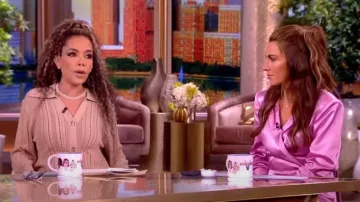 By Malene Birger Samina Pointelle-knit Cotton-blend Cardigan worn by Sunny Hostin as seen in The View on  May 10, 2024