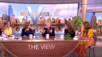 Saloni Lea Silk Satin Maxi Dress worn by Alyssa Farah as seen in The View on  May 14, 2024