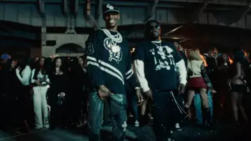Chrome Hearts Black CH-Logo Cross Patch Hockey Jersey worn by A Boogie wit da Hoodie in A Boogie Wit da Hoodie - Body (feat. Cash Cobain) [Official Music Video]