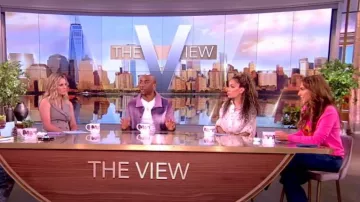 Carolina Herrera Poppy Embroidered Cashmere Sweater worn by Alyssa Farah as seen in The View on May 22, 2024