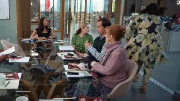 Loeffler Randall Camellia Gold Shoes worn by Molly Novak (Maya Rudolph) as seen in Loot (S02E10)