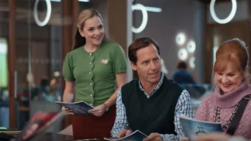 Unique Vintage Peach Cardigan worn by Ainsley (Stephanie Styles) as seen in Loot (S02E10)