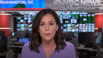 Elie Tahari Utility Tie Shirt Dress worn by Hallie Jackson as seen in Today on  May 28, 2024