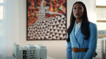 Tahari Asl Belted Jacket Skirt Suit worn by Sofia (Mj Rodriguez) as seen in Loot (S02E10)