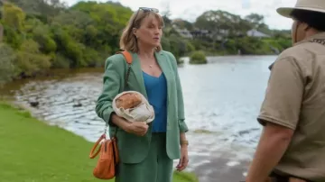 Benetton Blazer in Pure Linen worn by Alexa Crowe (Lucy Lawless) as seen in My Life Is Murder (S04E05)