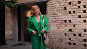 Marc Jacobs Recruit Crossbody Bag in Mink worn by Alexa Crowe (Lucy Lawless) as seen in My Life Is Murder (S04E06)