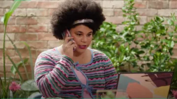 Ruby Dillon Cardigan worn by Madison Feliciano (Ebony Vagulans) as seen in My Life Is Murder (S04E06)