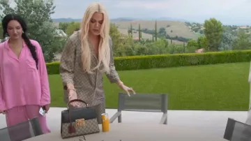 Gucci Padlock GG Supreme Top Handle Bag worn by Khloe Kardashian as seen in The Kardashians (S05E02)