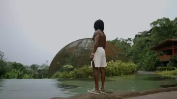 Rick Owens Champion White Dolphin Shorts worn by Jack Boy in Jackboy - I Can Do Anything (Official Video)