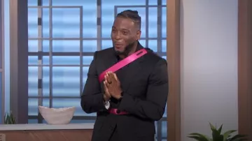 Helmut Lang Seat Belt Virgin Wool Blazer worn by Kel Mitchell as seen in The Talk on May 6, 2024