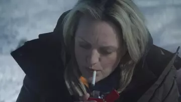 Items from The Veil TV Series: Elisabeth Moss is using red Zippo Lighter to portray of Imogen Salter in season 1, episode 1