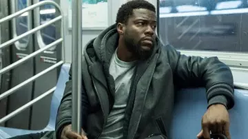 Lift Movie Wardrobe: Wool Grey Hooded Jacket worn by Cyrus (Kevin Hart) in the Netflix Original Movie