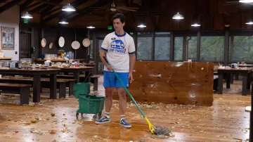 Summer Camp Movie Wardrobe: Josh Peck is wearing Vans royal blue sneakers to portray Jimmy