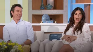 Zimmermann Junie Cotton Lace Tunic Dress worn by Jenna Dewan as seen in The Talk on May 10, 2024