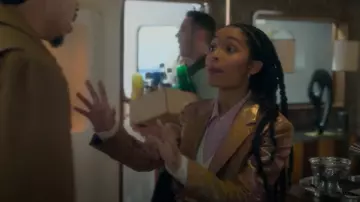 Dries Van Noten Blanchet Jacket worn by Zoey Johnson (Yara Shahidi) as seen in grown-ish (S06E18)