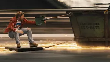 The Fall Guy movie Wardrobe: Ryan Gosling is wearing Red jacket to portray Colt Seavers