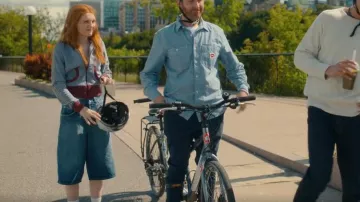 Bdg Astrid Longline Washed Blue Jorts worn by Harriet Manners (Emily Carey) as seen in Geek Girl (S01E05)