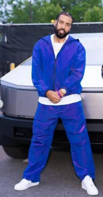 Burberry Royal Blue Iridescent Effect Trackpants worn by Rich the Kid on the Instagram account @richthekid