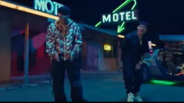 Prada Black Re-Nylon Buckle-Cargo Pants worn by Junior H in Oscar Maydon x Junior H - Volver Al Futuro [Official Video]