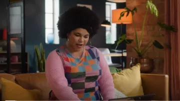 Gorman Beaded Check Mesh Top worn by Madison Feliciano (Ebony Vagulans) as seen in My Life Is Murder (S04E07)