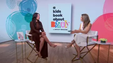 Deme by Gabriella Malai Lycra Ruched Draped Gown worn by Ashley Graham as seen in Good Morning America on June 3, 2024