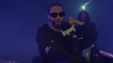 Balenciaga Black '3B Sports Icon' Layered Track Jacket worn by Key Glock in Key Glock - Q-Dogz (Official Video)