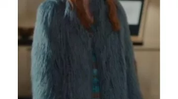Outfits from Geek Girl TV series: Blue Fur Coat worn by Harriet Manners (Emily Carey) in season 1, episode 5