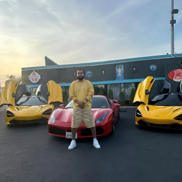 Louis Vuitton White & Clear Sole 'LV Trainer' Sneakers usadas por French Montana en la cuenta de Instagram @frenchmontana