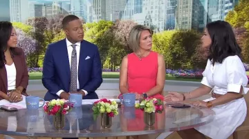 Staud Lorenza Stretch-Cotton Short-Sleeve Minidress worn by Laura Jarrett as seen in Today on  June 5, 2024