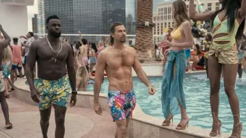 Obliterated Outfits: Nick Zano is wearing Floral Print Swim Short to portray Chad McKnight (Nick Zano) in season 1, episode 8